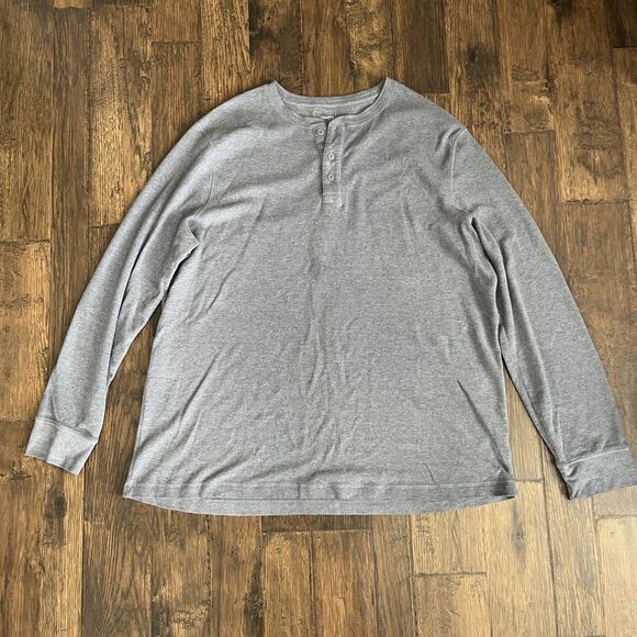 SONOMA Mens Waffle Thermal Henley Gray Long Sleeve T-SHIRT  Size XXL - Picture 1 of 7